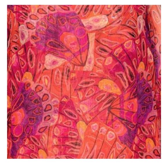 MISA Twiggy Abstract Butterfly Print Long Sleeve Mini Dress Size Small - Picture 3 of 11